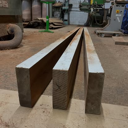 Substantial timber lengths laid out in North Harbour’s workshop